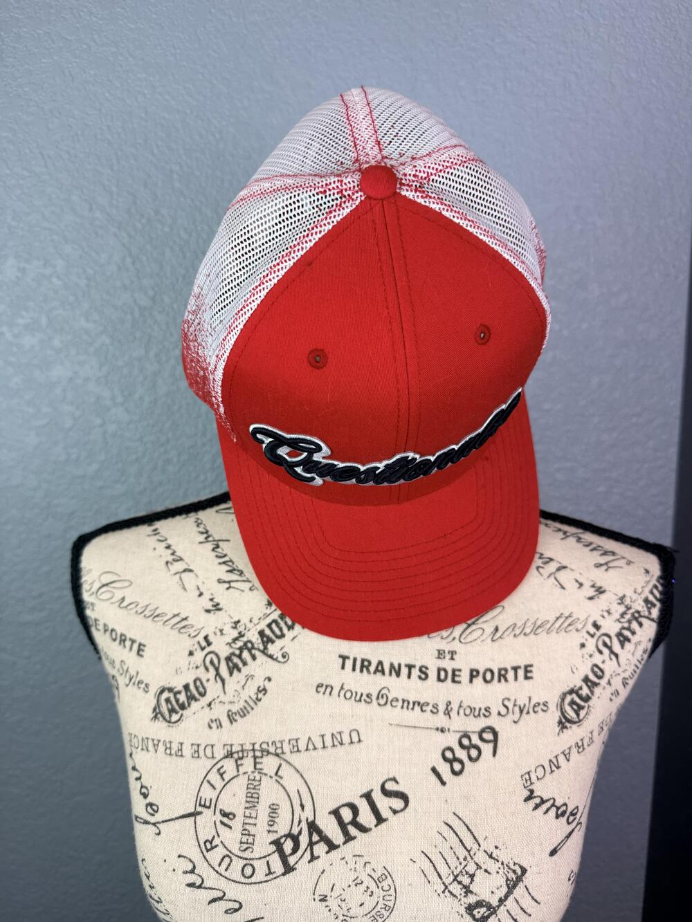 Richardson Hat Cap Snap Back One Size Red Mesh Trucker Questionable Mens 112PM